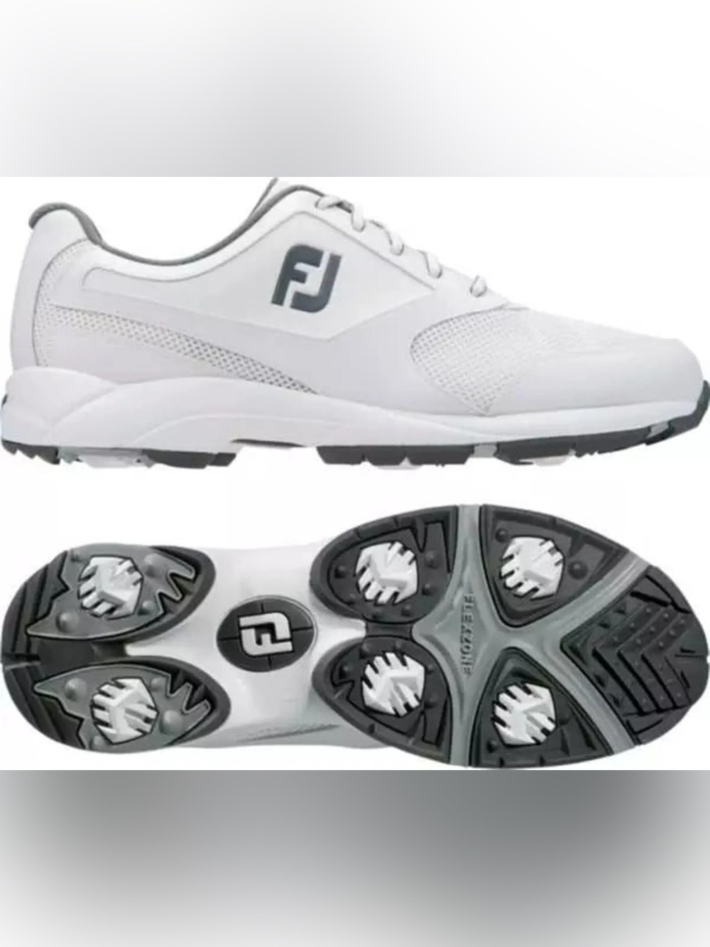 FootJoy White & Gray Men's Golf Spiked Athletic Shoes